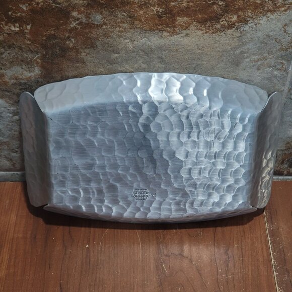 Vintage Handmade Wendell August Tray Metal Aluminum Amish Farm Scene Decorative - Picture 5 of 12